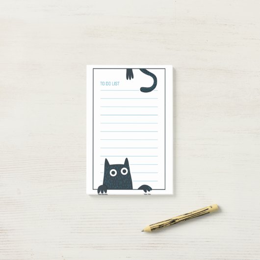 Funny Black Cat Post-It Notes Post-it Klebezettel (Auf Schreibtisch)