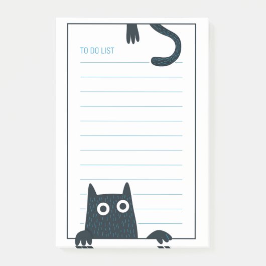 Funny Black Cat Post-It Notes Post-it Klebezettel (Vorderseite)