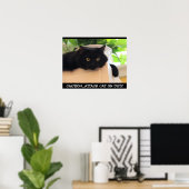Funny Black Cat Poster, Attack Cat on Duty Poster (Heimbüro)