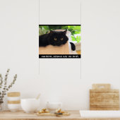 Funny Black Cat Poster, Attack Cat on Duty Poster (Küche)