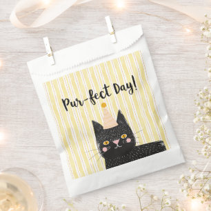 Funny Black Cat Pur-fect Day Geschenktütchen