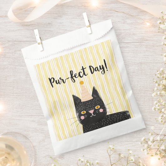 Funny Black Cat Pur-fect Day Geschenktütchen (Ausgeschnitten)