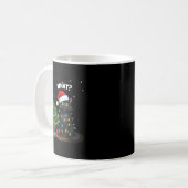 Funny Black Cat Pushing Christmas Tree  Kaffeetasse (Vorderseite Links)