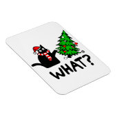Funny Black Cat Pushing Christmas Tree Pet Lover Magnet (Rechte Seite)