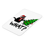 Funny Black Cat Pushing Christmas Tree Pet Lover Magnet (Linke Seite)