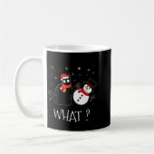 Funny Black Cat Pushing Snowman Christmas Winter C Kaffeetasse (Links)