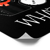 Funny Black Cat Pushing Snowman Christmas Winter C Poster (Ecke)