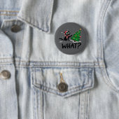 Funny Black Cat Pushing Weihnachtsbaum Katze Was? Button (Beispiel)