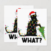 Funny Black Cat Pushing Weihnachtsbaum über Cat Ch (Vorne/Hinten)