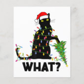 Funny Black Cat Pushing Weihnachtsbaum über Cat Ch (Rückseite)