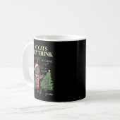 Funny Black Cat Pushing Xmas Tree Over Cats Physic Kaffeetasse (Vorderseite Links)