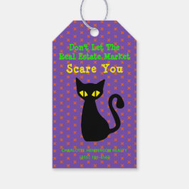 Funny Black Cat Real Anwesen Halloween Gift Tags Geschenkanhänger