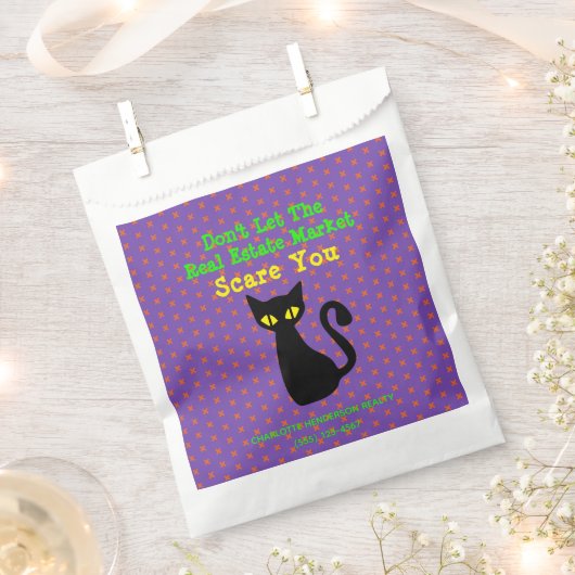 Funny Black Cat Real Anwesen Halloween Leckerei Geschenktütchen (Ausgeschnitten)