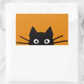 Funny Black Cat Rechteckiger Aufkleber (Tasche)