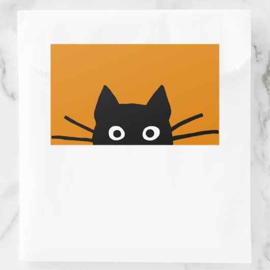 Funny Black Cat Rechteckiger Aufkleber (Tasche)