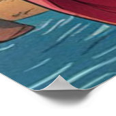 Funny Black Cat Samurai  Poster (Ecke)