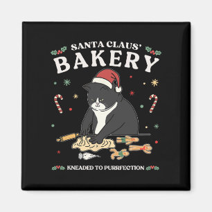 Funny Black Cat Santa Claus Bäckerei geknetet zu r Magnet