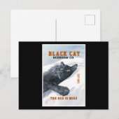 Funny Black Cat Schlafzimmer Das Bett ist meine Ka Postkarte (Vorne/Hinten)