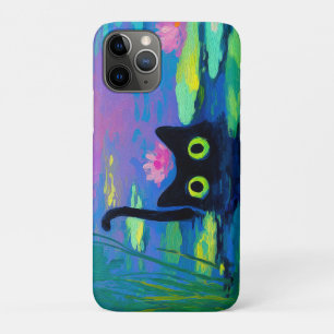 Funny Black Cat Schwimmen im Teich Quirky Art Case-Mate iPhone Hülle
