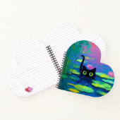 Funny Black Cat Schwimmen im Teich | Quirky Art Notizblock (Innenseite)