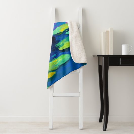 Funny Black Cat Schwimmen im Teich | Quirky Art Sherpadecke (Beispiel)