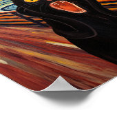 Funny Black Cat Scream Inspired Poster (Ecke)