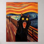 Funny Black Cat Scream Inspired Poster (Vorne)