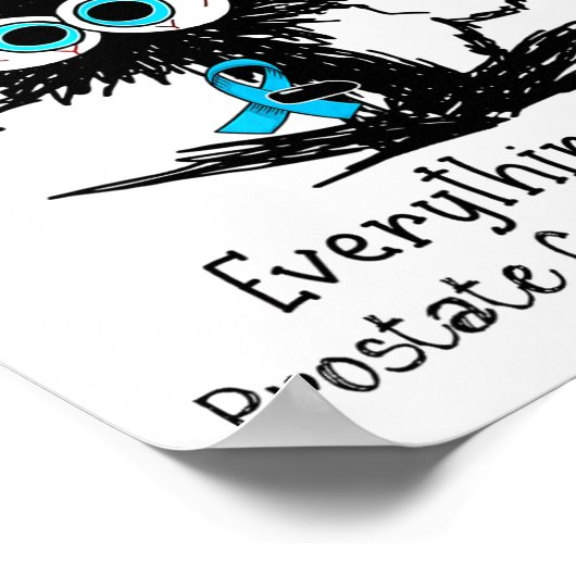 Funny Black Cat Seine Fine I'm Fine Prostatakrebs Poster (Ecke)