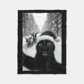 Funny Black Cat Selfie With Santa Christmas Fleecedecke (Vorderseite)
