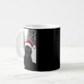 Funny Black Cat Selfie With Santa Christmas Men Wo Kaffeetasse (Vorderseite Links)