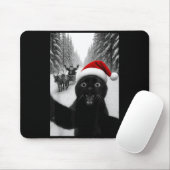 Funny Black Cat Selfie With Santa Christmas Men Wo Mousepad (Mit Mouse)