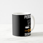 Funny Black Cat Servant Of Tiny Furry Overlord Kaffeetasse (VorderseiteRechts)