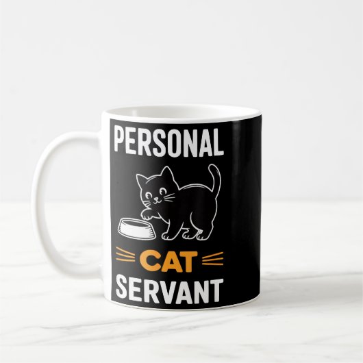 Funny Black Cat Servant Of Tiny Furry Overlord Kaffeetasse (Links)