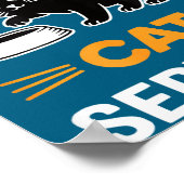 Funny Black Cat Servant Of Tiny Furry Overlord  Poster (Ecke)