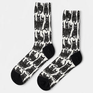 Funny Black Cat Socks Socken