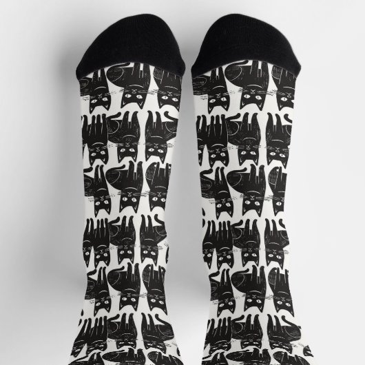 Funny Black Cat Socks Socken (Oben)