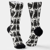 Funny Black Cat Socks Socken (Gewinkelt)