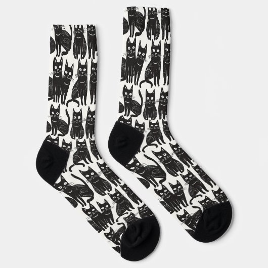 Funny Black Cat Socks Socken (Rechts)