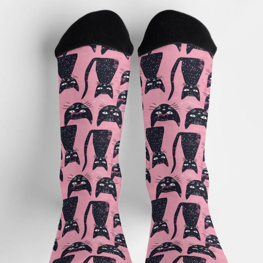 Funny Black Cat Socks Socken (Oben)