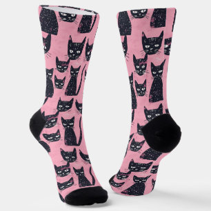 Funny Black Cat Socks Socken
