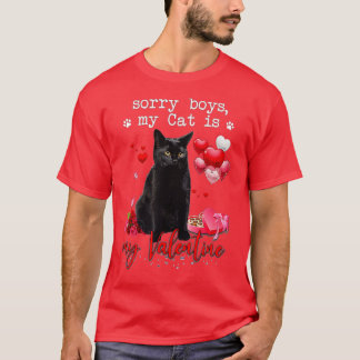 Funny Black Cat Sorry Boy meine Katze ist meine Va T-Shirt