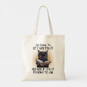 Funny Black Cat Sprichwort Tragetasche (Rückseite)