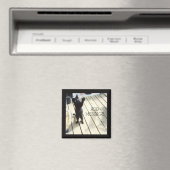 Funny Black Cat Swatt die Luft im Freien Magnet (In Situ (Geschirrspüler))