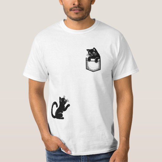 Funny Black Cat T - Shirt (Vorderseite)