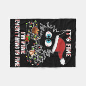 Funny Black Cat T-Shirt Fleecedecke (Vorderseite (Horizontal))