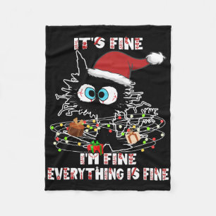 Funny Black Cat T-Shirt Fleecedecke
