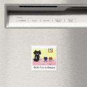 Funny Black Cat Tabby Art Magnet (In Situ (Geschirrspüler))