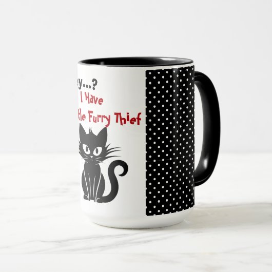 Funny Black Cat Tasse (VorderseiteRechts)