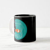 Funny Black Cat Tasse - Kuro Catto Two-Tone Coffee (Vorderseite Links)