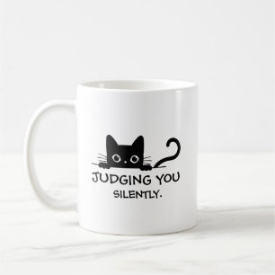 Funny Black Cat Tasse - Sie schweigend beurteilen